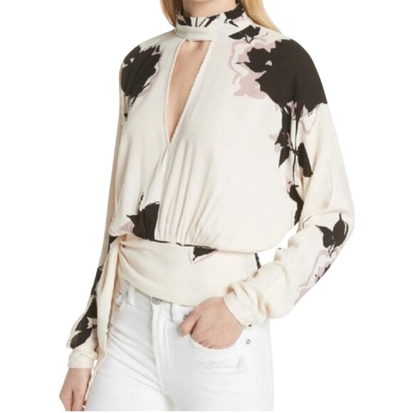 Free People Say You Love Me Floral Print Keyhole Top Size S - Picture 4 of 13